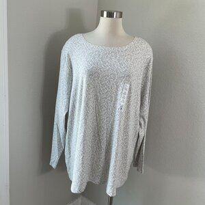 NEW Croft & Barrow Womens Plus 3X Long Sleeve Classic Tee Shirt Leaf Print